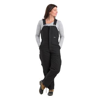 Women's Berne Workwear Washed Insulated Bib Overalls Black