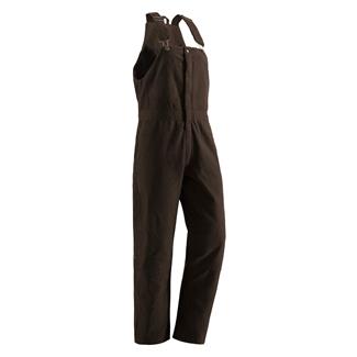 Women's Berne Workwear Washed Insulated Bib Overalls Dark Brown