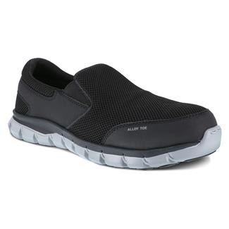 Men's Reebok Sublite Cushion Work Slip-On Alloy Toe SR Black