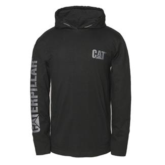 Men's CAT UPF Hooded Banner Long Sleeve T-Shirt Black