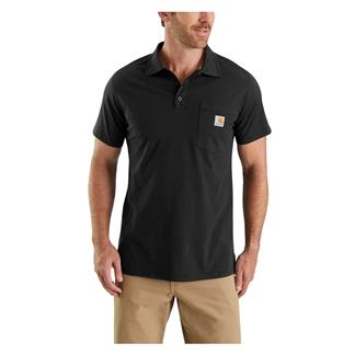 Men's Carhartt Force Relaxed Fit Midweight Pocket Polo Black