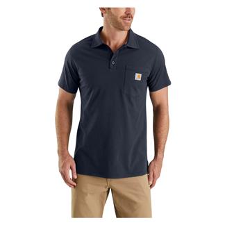 Men's Carhartt Force Relaxed Fit Midweight Pocket Polo Navy