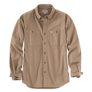Men's Carhartt Rugged Flex Rigby Long Sleeve Work Shirt Dark Khaki