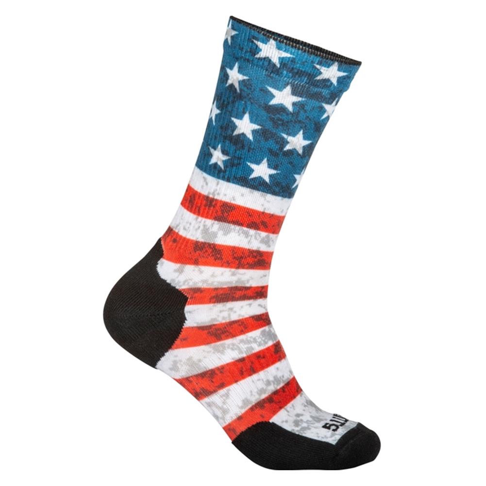 Men's 5.11 Sock And Awe American Flag Crew Socks | Tactical Gear ...