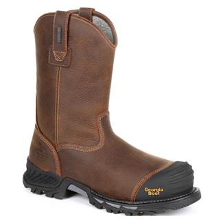 Men's Georgia 10" Rumbler Pull-On Composite Toe Waterproof Boots Brown