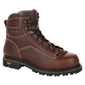 Men's Georgia 6" Low-Heel Logger Waterproof Boots Brown