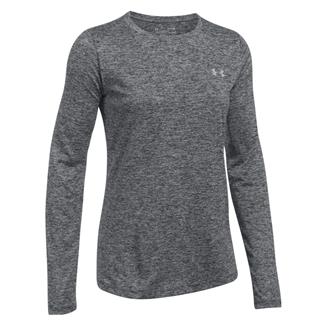 Women's Under Armour Tech Twist Crew Shirt Black / Metallic Silver