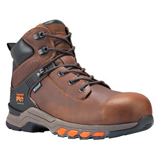 Men's Timberland PRO 6" Hypercharge Composite Toe Waterproof Boots Brown