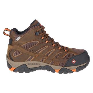 Men's Merrell Work Moab Vertex Mid Composite Toe Waterproof Boots Clay