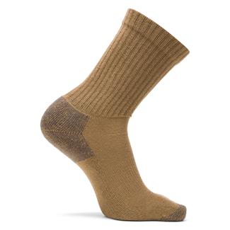 Bates Cotton Comfort Crew Socks - 3 Pair Coyote Brown