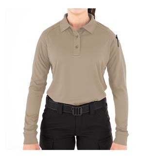 Women's First Tactical Long Sleeve Performance Polo Khaki