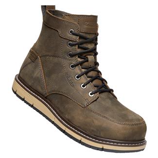 Men's Keen Utility 6" San Jose Aluminum Toe Waterproof Boots Cascade Brown / Black