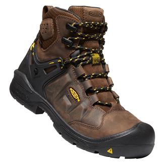 Men's Keen Utility 6" Dover Carbon Toe Waterproof Boots Dark Earth / Black