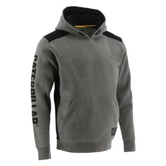 Men's CAT Logo Panel Hoodie Dark Heather Gray