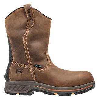 Men's Timberland PRO Helix HD Composite Toe Waterproof Boots Brown Distressed