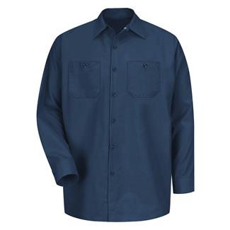 Men's Red Kap Long Sleeve Industrial Solid Work Shirt Navy