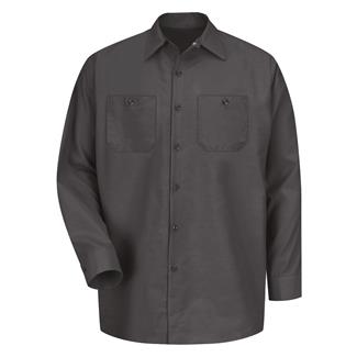 Men's Red Kap Long Sleeve Industrial Solid Work Shirt Charcoal