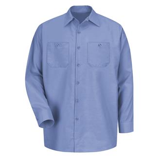 Men's Red Kap Long Sleeve Industrial Solid Work Shirt Light Blue