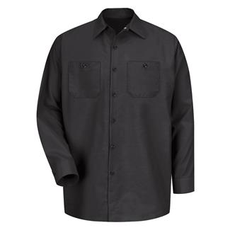 Men's Red Kap Long Sleeve Industrial Solid Work Shirt Black
