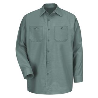 Men's Red Kap Long Sleeve Industrial Solid Work Shirt Light Green
