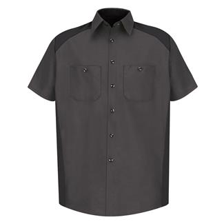 Men's Red Kap Motorsports Shirt Charcoal / Black