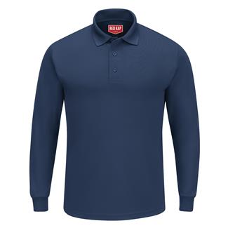 Men's Red Kap Performance Knit Long Sleeve Core Polo Navy