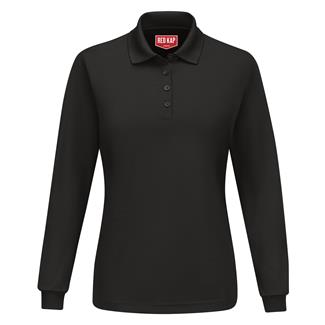 Women's Red Kap Performance Knit Long Sleeve Core Polo Black