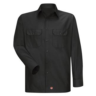 Men's Red Kap Solid Long Sleeve Ripstop Shirt Black