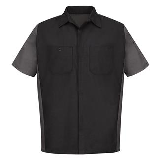Men's Red Kap Two-Tone Crew Shirt Black / Charcoal