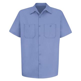 Men's Red Kap Wrinkle Resistant Cotton Work Shirt Light Blue