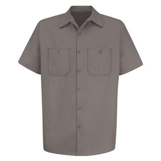 Men's Red Kap Wrinkle Resistant Cotton Work Shirt Graphite Gray