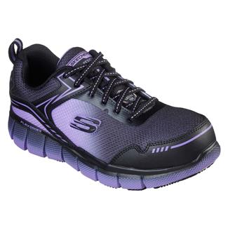 Women's Skechers Work Telfin Arterios Alloy Toe Black / Purple