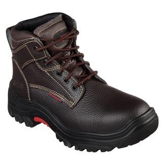 Men's Skechers Work Burgin Tarlac Steel Toe Boots Brown