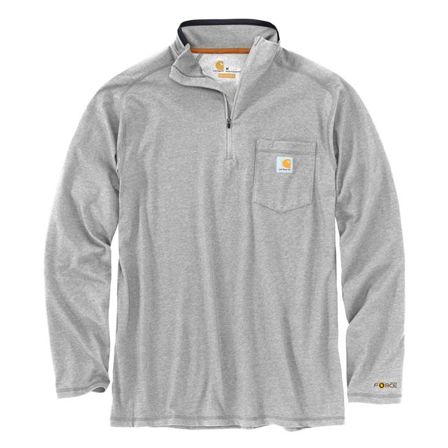 Men's Carhartt Force Relaxed-Fit Midweight Long Sleeve 1/4 Zip Pocket T ...