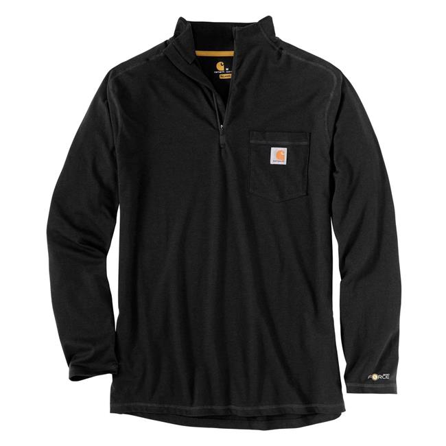 Men's Carhartt Force Relaxed-Fit Midweight Long Sleeve 1/4 Zip Pocket T ...