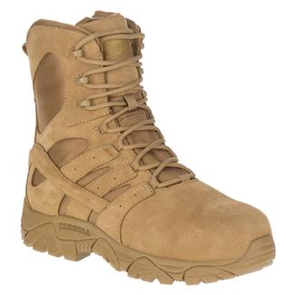 Men's Merrell 8" Moab Tactical Defense Composite Toe Side-Zip Boots Dark Coyote