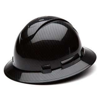 Pyramex Full Brim 4-Point Ratchet Hard Hat Shiny Black