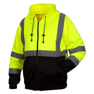 Men's Pyramex Hi-Vis Lime Zipper Sweatshirt Lime