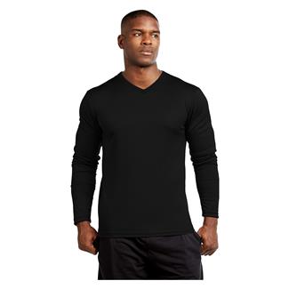 Men's Soffe Long Sleeve V-Neck Shirt Black
