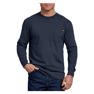 Men's Dickies Long Sleeve Heavyweight Pocket T-Shirt Dark Navy