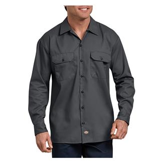 Men's Dickies Long Sleeve Flex Twill Work Shirt Charcoal