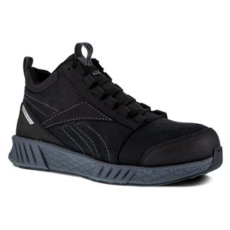 Men's Reebok Fusion Formidable Work  Mid Composite Toe Boots Black / Gray Crazy Horse Leather