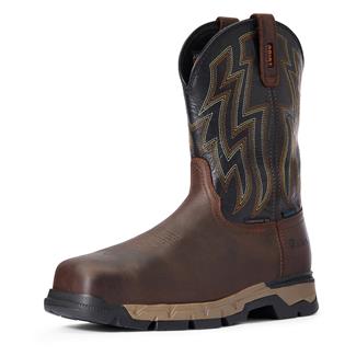 Men's Ariat Rebar Flex Western Composite Toe Waterproof Boots Dark Brown / Black