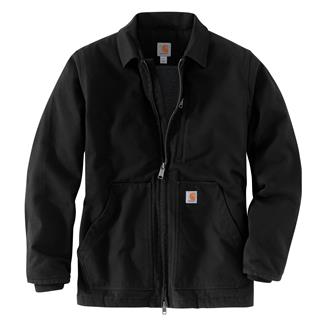Men's Carhartt Washed Duck Sherpa-Lined Field Jacket Relaxed Fit - 2 Warmest Rating Black