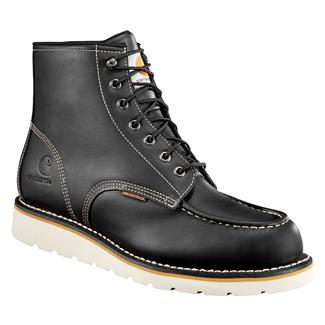 Men's Carhartt 6" Moc Toe Wedge Waterproof Boots Black Oil Tanned