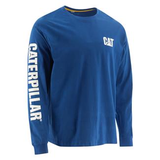 Men's CAT Long Sleeve Trademark Banner T-Shirt Memphis Blue