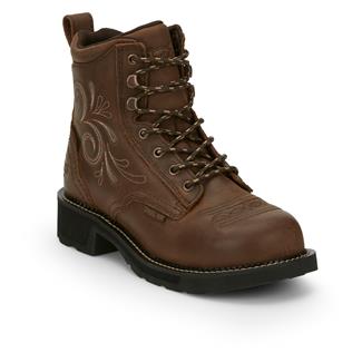 Women's Justin Original Work Boots 6" Katerina Steel Toe Waterproof Aged Bark