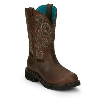 Women's Justin Original Work Boots 11" Tasha Steel Toe Waterproof Chocolate Chip / Soft Topaz