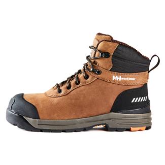 Men's Helly Hansen 6" Lehigh Aluminum Toe Waterproof Boots Brown / Orange
