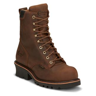 Men's Chippewa Boots 8" Valdor Logger Composite Toe Waterproof Brown